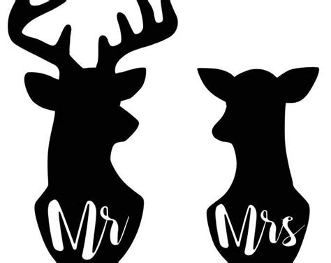 buck  doe silhouette stencil  decal  shown    etsy   deer decal