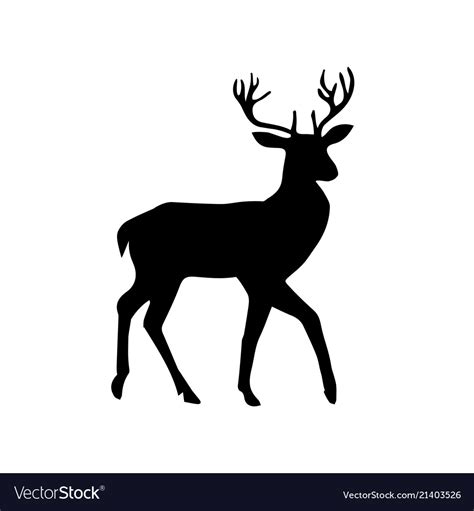 christmas reindeer silhouette royalty  vector image