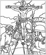 Cross Colouring Pintables Jesus sketch template