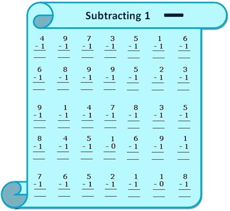worksheet  subtracting  questions based  subtraction