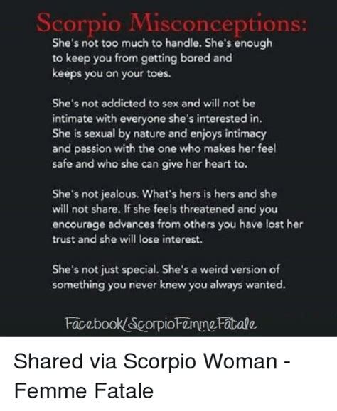 scorpio misconceptions she s not too much to handle she s enough to