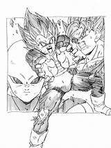 Goku Vegeta Jiren Dbz sketch template