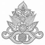 Coloring Henna Pages Mehndi Adults Mandala Doodles Vector Printable Abstract Floral Para Elements Paisley Designs Book Tattoo Adult Flower Getcolorings sketch template
