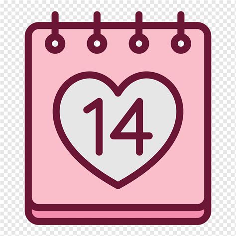 valentines day icon pink calendar love text calendar png pngwing
