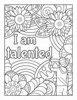Colouring Affirmation sketch template