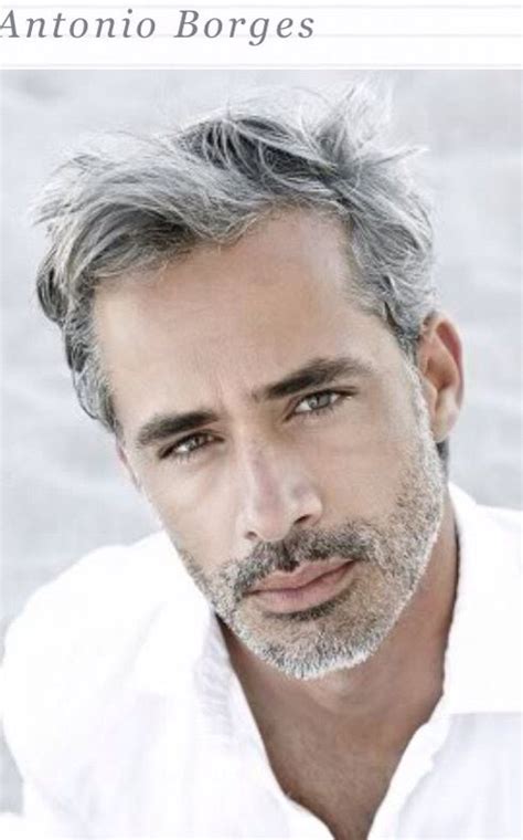 Handsome Gray Haired Male Model Grey Hair Men Men With