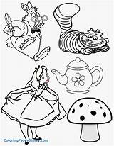 Alice Wonderland Coloring Tea Party Mad Pages Hatter Cartoon Hatters Drawing Drawings Clip Disney Clipart Color School Dormouse Printable Wunderland sketch template
