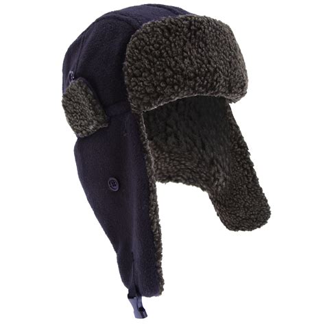 mens fleece thermal winter trapper ski hat