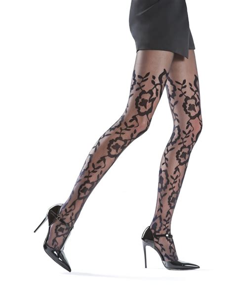 oroblu lorelie floral lace tights tights from luxury uk