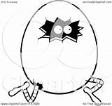 Egg Legs Chicken Clipart Cartoon Eyes Cracked Running Coloring Vector Cory Thoman Outlined Chick Template sketch template