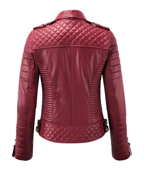 womens biker red leather jacket womens biker jacket jacketars