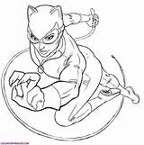 Catwoman Coloring Superheroes Pages Drawing Kb Drawings sketch template