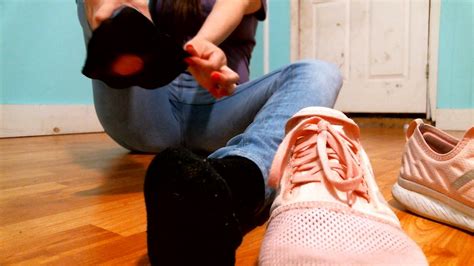 sweaty sneaker and sock removal youtube