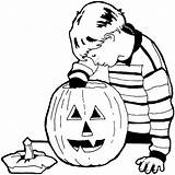 Coloring Pages Jack Lantern Carving Pumpkin Boy Halloween Printable Gif Little Drawing sketch template