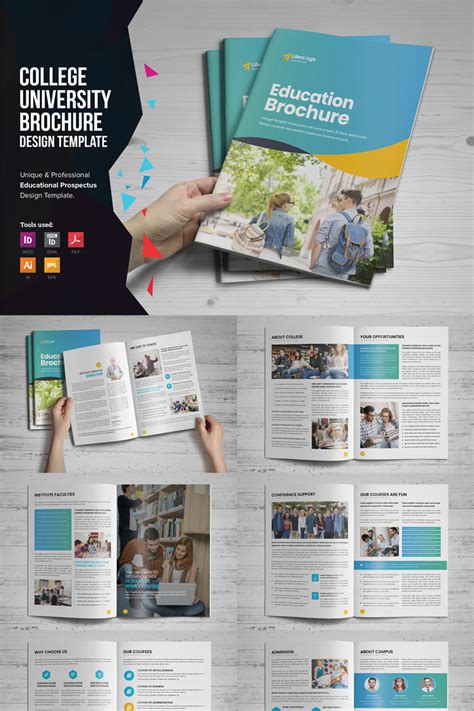 education prospectus college university brochure design template