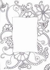 Zentangle Frame Borders Flower Doodle Drawing Frames Getdrawings Designs Pano Seç sketch template