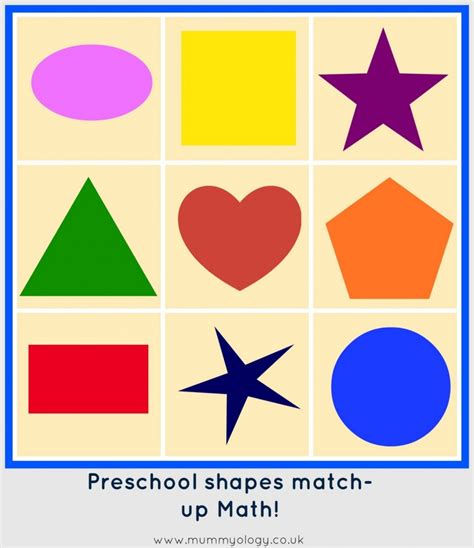 preschool math shape match  mummyology