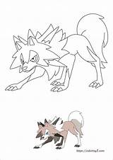 Lycanroc Coloring1 sketch template