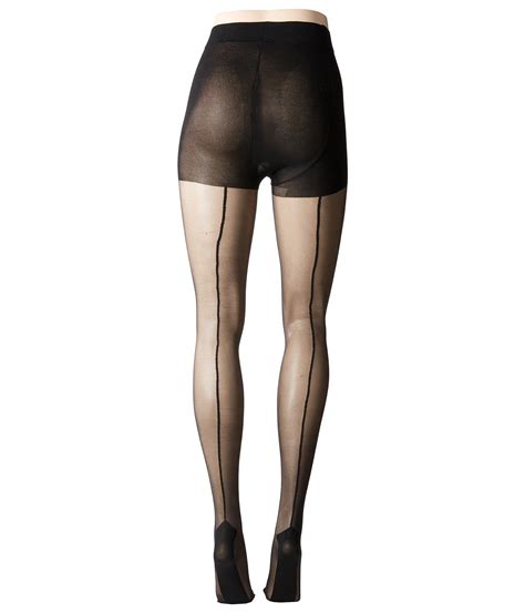 pretty polly synthetic plus size curves backseam tights in black lyst