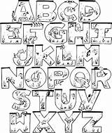 Alphabet Coloring Pages Lettering Colorthealphabet Alphabets Visit Graffiti sketch template