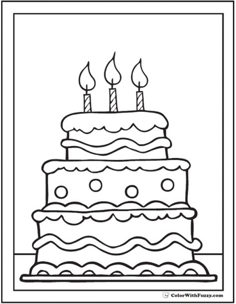 simple birthday cake coloring page delicious birthday cake fcd