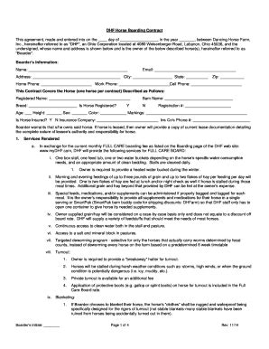 form  dhf horse boarding contract fill  printable