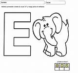 Vocal Fichas Escritura Rellenar Elefante sketch template