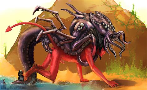 rule 34 anal demon gay hooves horn invalid background male meandraco monster tentacle water