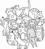Cats Clutter Upside Fable sketch template