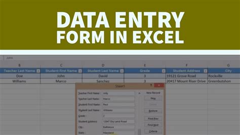 Create Form In Excel Excel Forms Examples How To Create Data