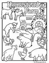 Coloring Pages Farm Animal Printable Sheets Kids Digi Color People sketch template