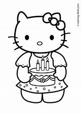 Kitty Hello Coloring Pages Emo Birthday Printable Happy sketch template