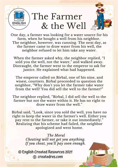 Short Moral Story The Farmer And The Well