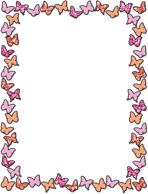 cute butterflies colors  spring letter pad halloween frames