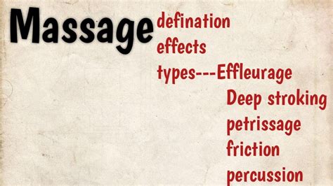 massage in physiotherapy types effleurage deep stroking massage
