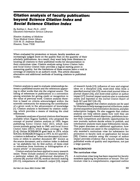 citation analysis  faculty publication  science citation index  social science