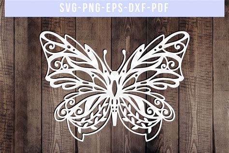 butterfly papercut template spring door hangers svg dxf
