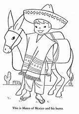 Coloring Mexican Pages Mexico Children Peru Printable Lands Other Argentina Kids Brazil Colouring Canada Doll Paper Embroidery Cutout Alaska Girl sketch template