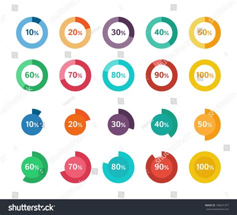 set  colorful circle diagrams  infographics stock vector
