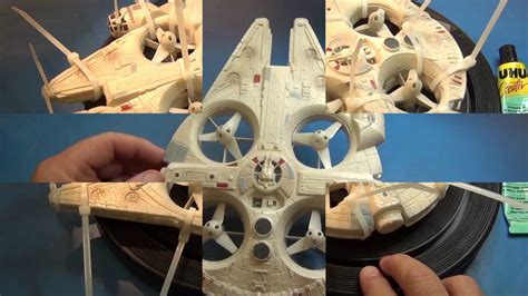 star wars millennium falcon quadcopter rebuild youtube