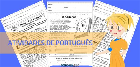 atividades de portugues  imprimir  escola
