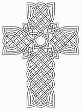Coloring Cross Celtic Pages Crosses Rose sketch template