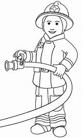 Firefighter Coloring Pages Getcolorings Female sketch template