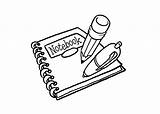 Notebook Coloring Cartoon Pages School Clipart Template sketch template