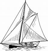 Boat Line Drawing Sailing Getdrawings Coloring sketch template