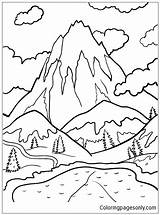 Mountains Coloringpagesonly Heidi Snake Landschaft Malen Berge Kindern Landschaften Smoky sketch template