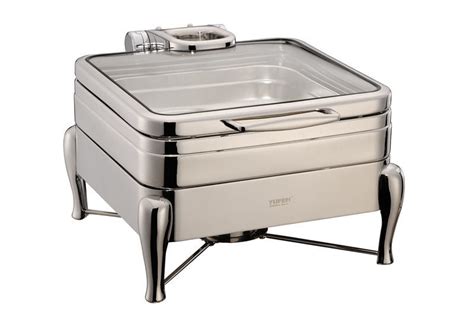 Yufeh Stainless Steel 304 Hydraulic Induction Chafing Dish W Glass