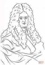 Leibniz Gottfried Wilhelm Coloring Pages Philosophy Printable Drawing sketch template