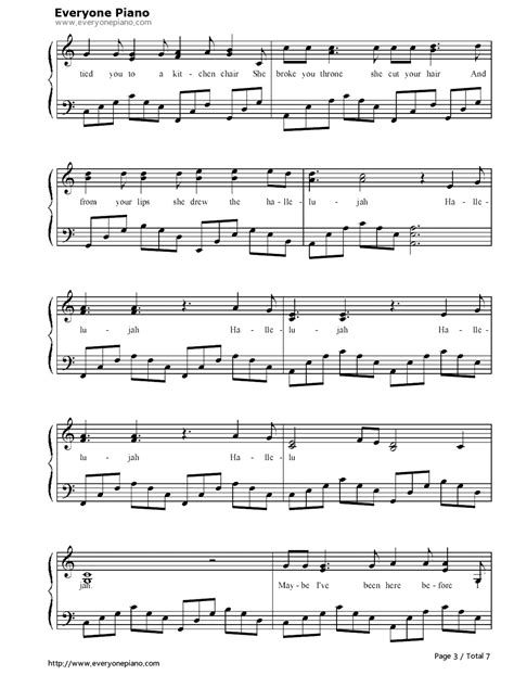Free Printable Hallelujah Piano Sheet Music Printable Word Searches