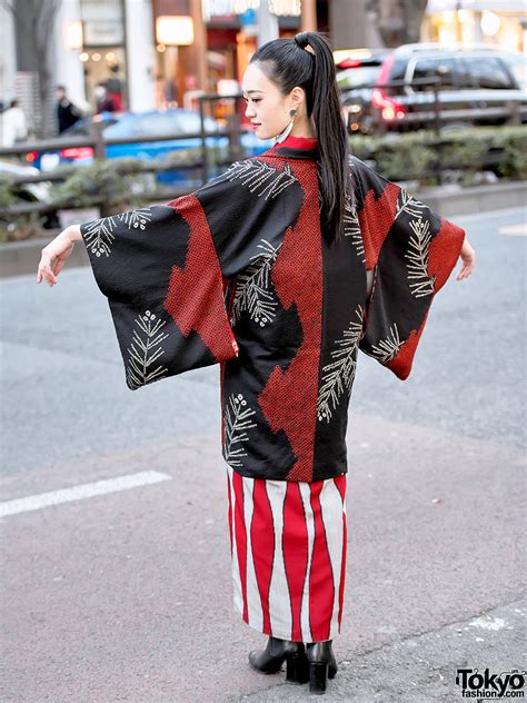 Japanese Street Style W Kimono Hazuki Kimono